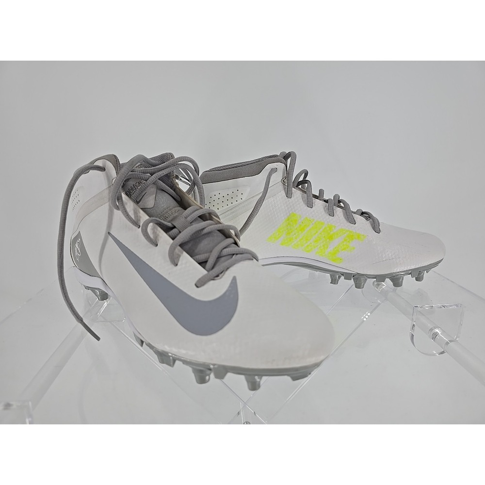 Nike Mens Sz 11.5 Alpha Huarache 7 Varsity Lax White Green Lacrosse Cleat